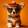 DALL E 2024 04 19 14 37 23 An adorable Corgi puppy sitting down facing forward with big ears perked up adorned with a smaller Mexican sombrero and wearing a pair of smaller s